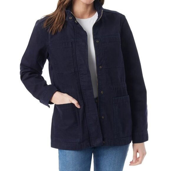 Gloria Vanderbilt Dark Blue Cotton Canvas Anorak Utility Jacket Size XXL - Picture 1 of 10